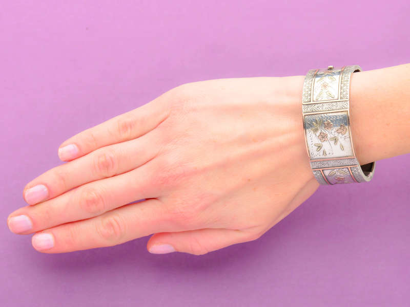 Garden of Delights - Victorian Silver Bangle Bracelet