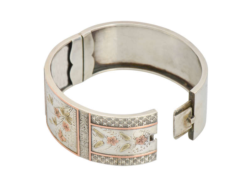 Garden of Delights - Victorian Silver Bangle Bracelet