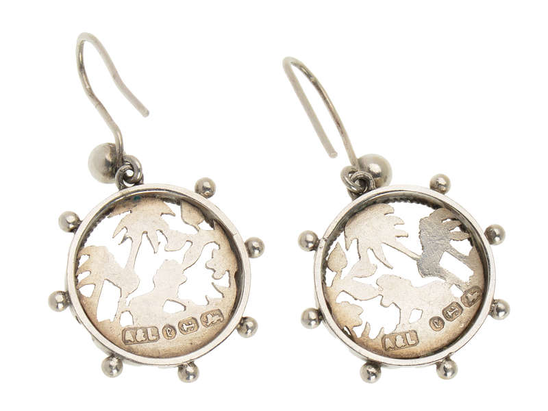 Victorian Lion & Tropical Themed Earrings of 1879