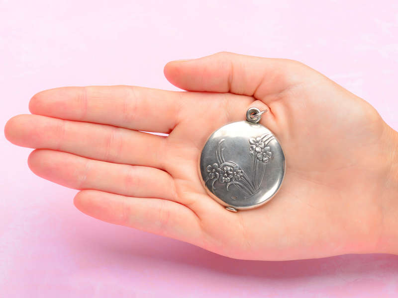 Forget Me Not Art Nouveau Silver Locket
