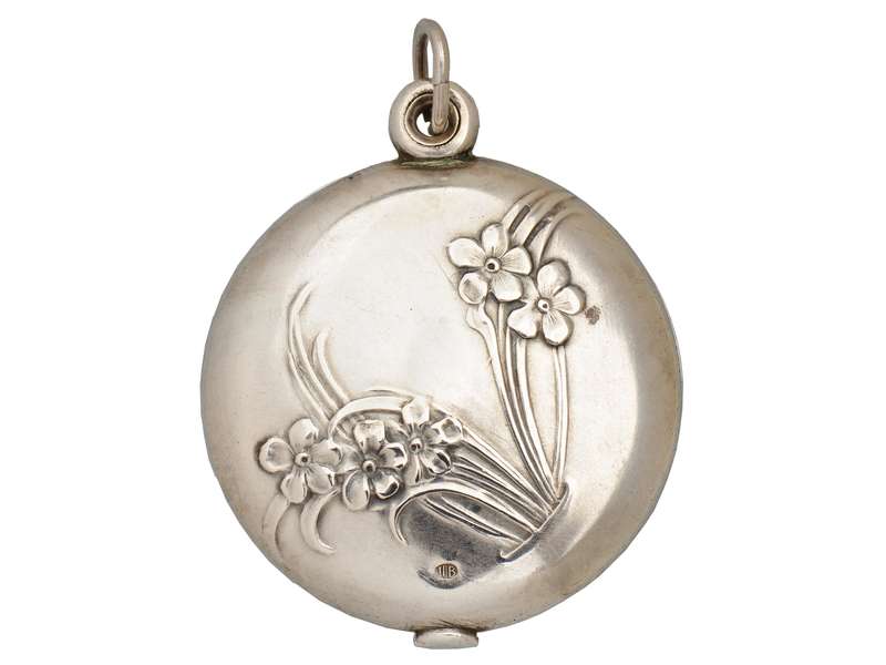 Forget Me Not Art Nouveau Silver Locket