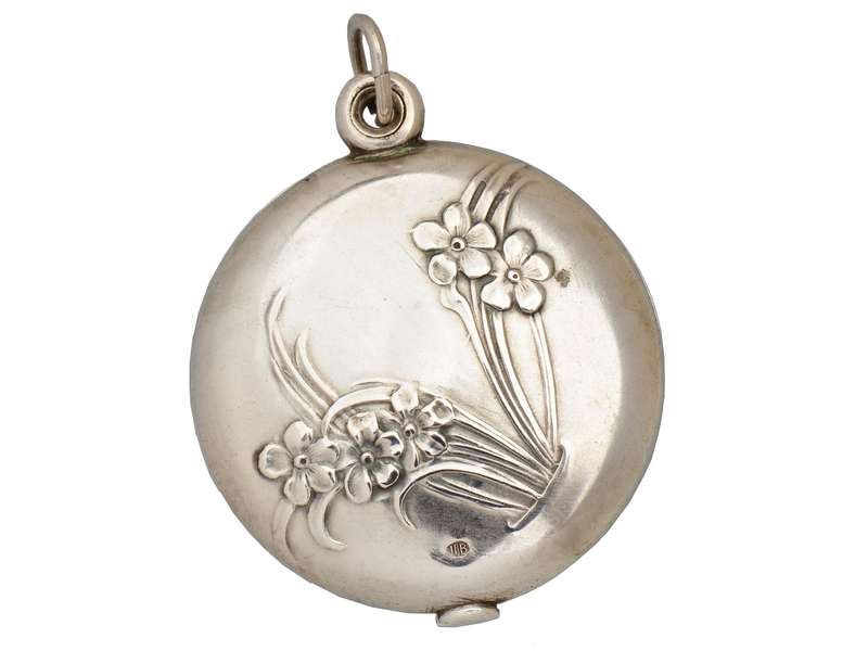 Forget Me Not Art Nouveau Silver Locket