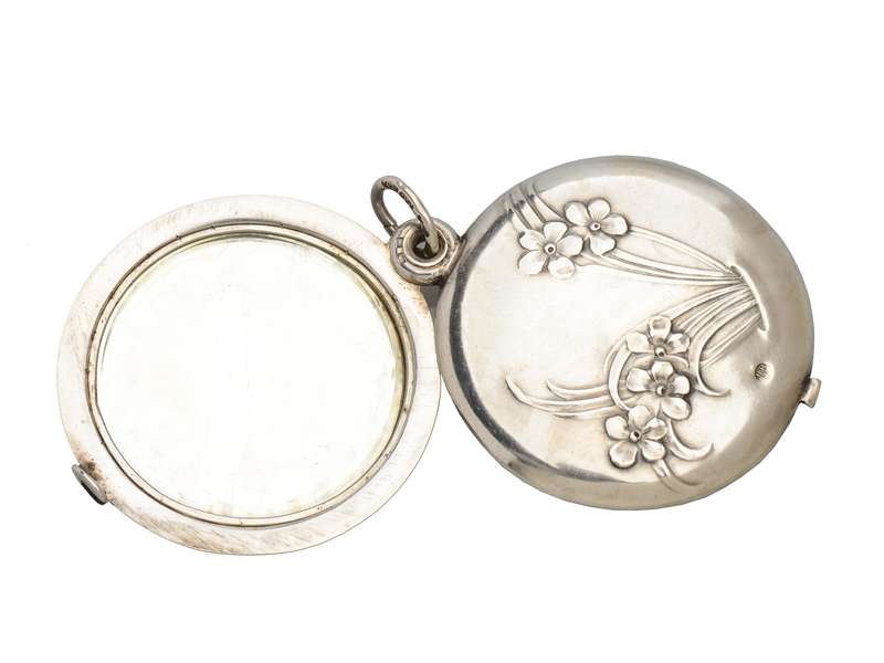Forget Me Not Art Nouveau Silver Locket