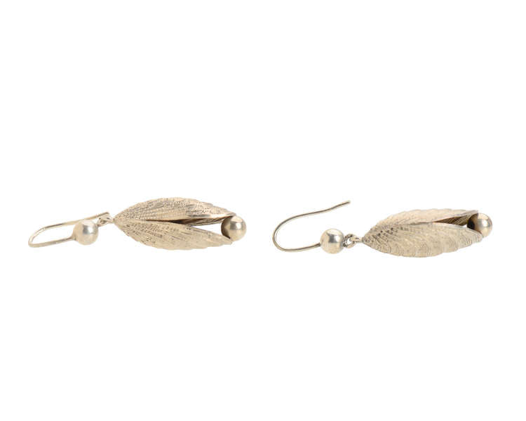 Mussel Shell & Pearl Victorian Silver Earrings