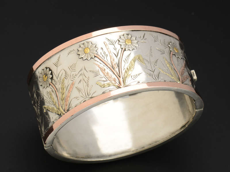 
                      
                        Victorian Sunflower Silver Bangle Bracelet
                      
                    