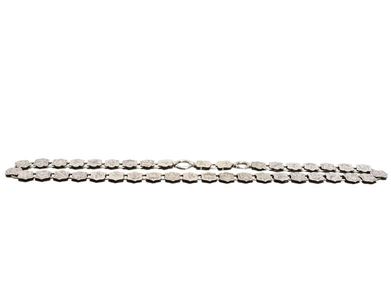 Victorian Bird & Flower Silver Bookchain