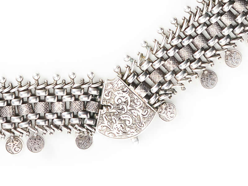 
                      
                        Wide Silver Victorian Book Chain Necklace
                      
                    