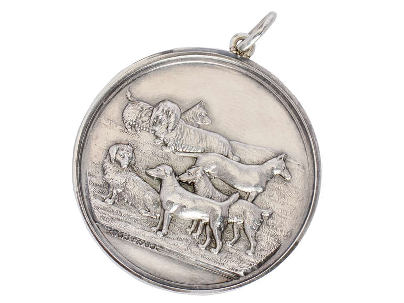 Six Dog Sterling Silver Pendant of 1899