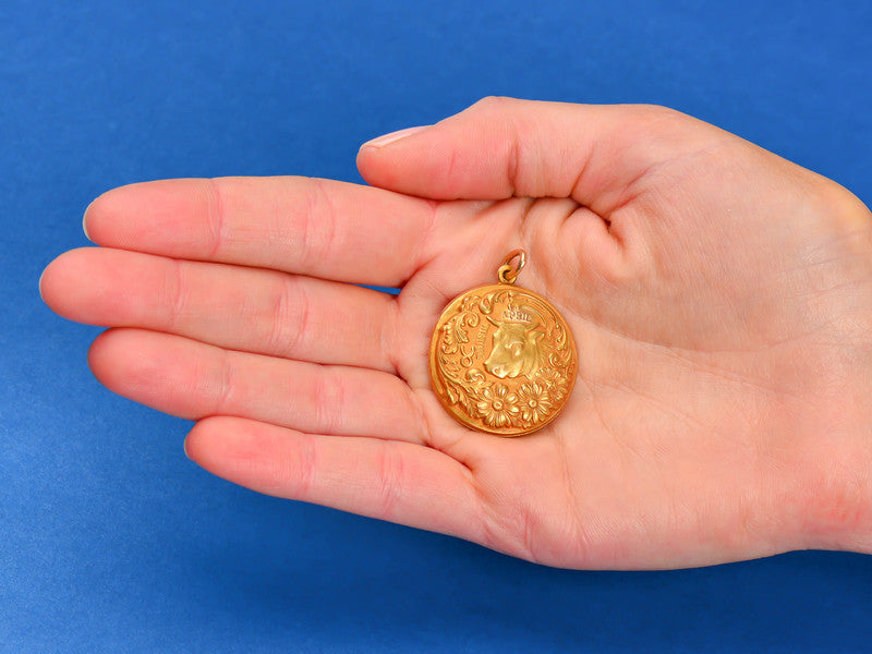 Taurus Zodiac Antique Locket by Sloan & Co.