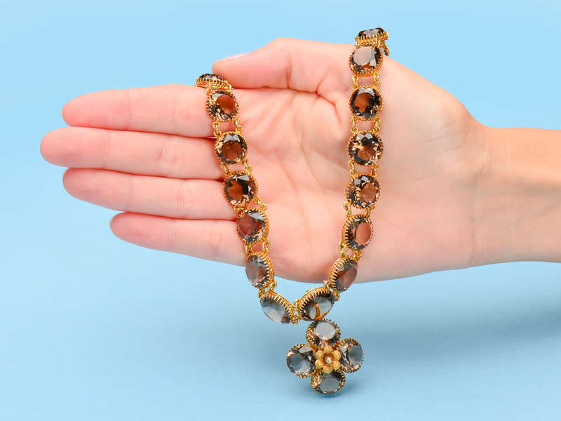 Georgian Smoky Quartz rivire & Pendant