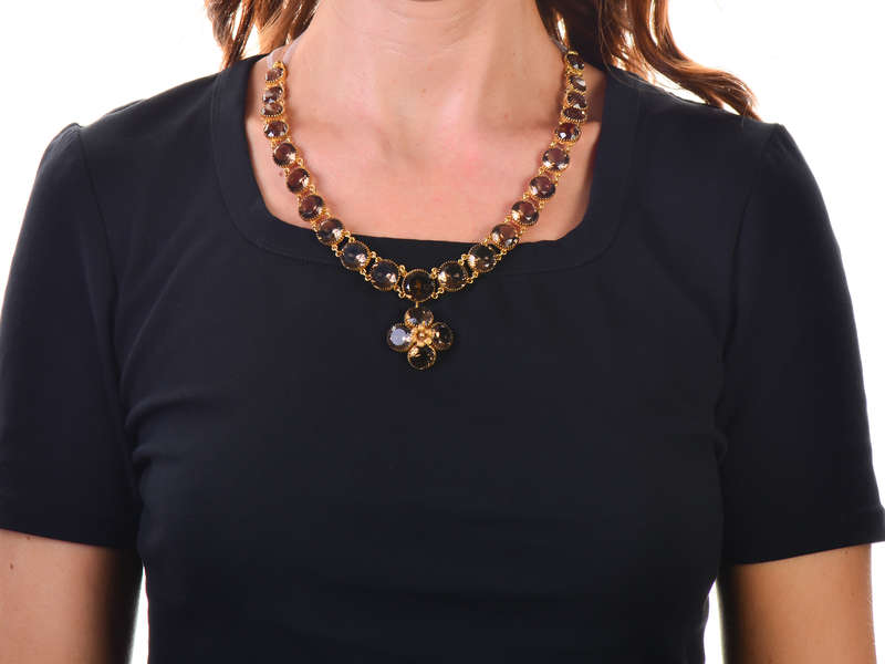 Georgian Smoky Quartz rivire & Pendant