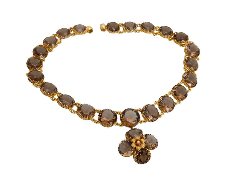 Georgian Smoky Quartz rivire & Pendant