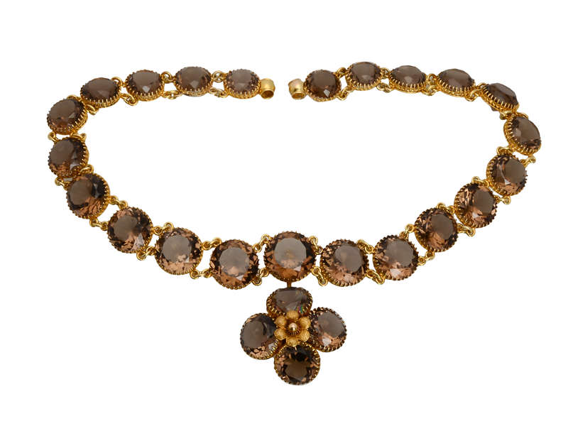 Georgian Smoky Quartz rivire & Pendant