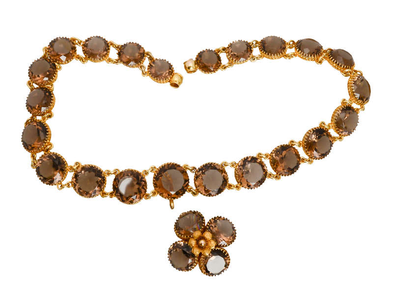 Georgian Smoky Quartz rivire & Pendant
