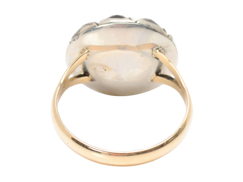 Smoky Quartz Paste Georgian Ring