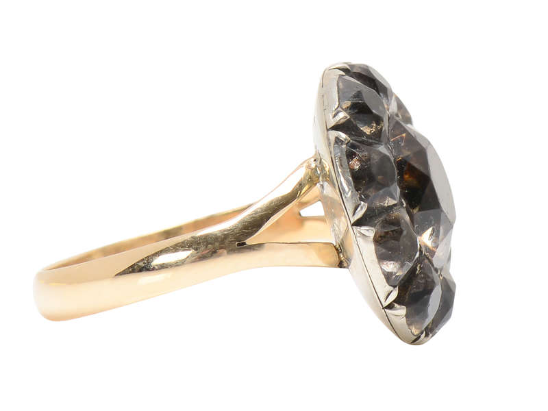 Smoky Quartz Paste Georgian Ring