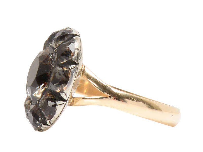 Smoky Quartz Paste Georgian Ring