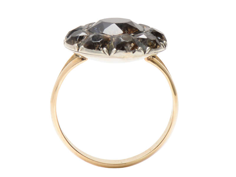 Smoky Quartz Paste Georgian Ring