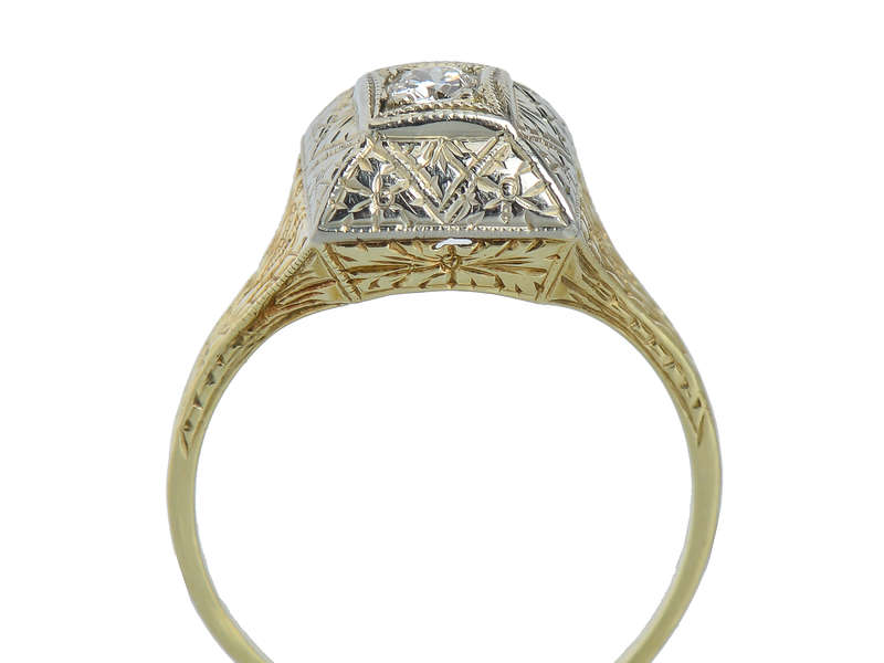 Two Color Gold Diamond Engagement Ring