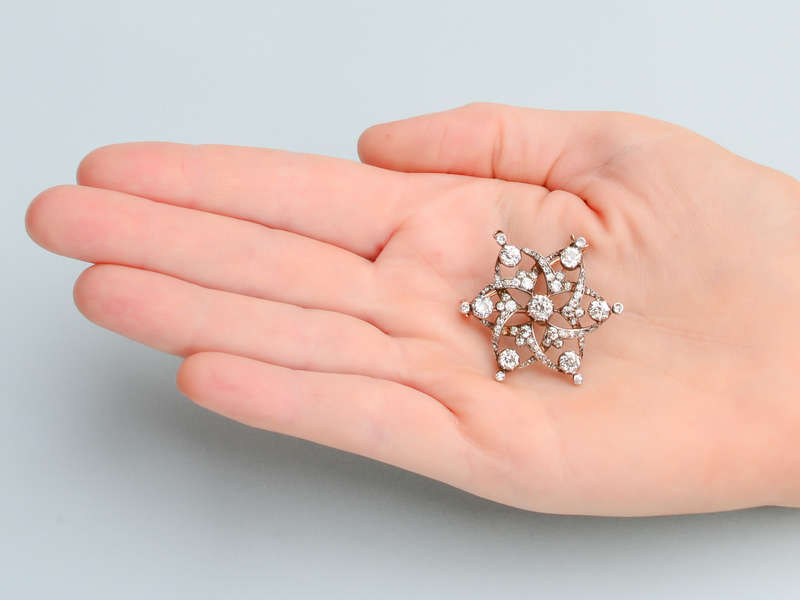 Empyrean Victorian Diamond Pendant Brooch 4+ C.