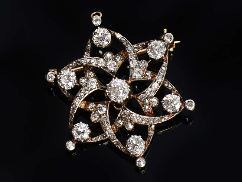 Empyrean Victorian Diamond Pendant Brooch 4+ C.