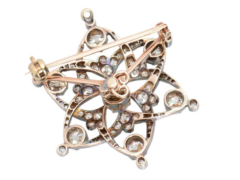 Empyrean Victorian Diamond Pendant Brooch 4+ C.