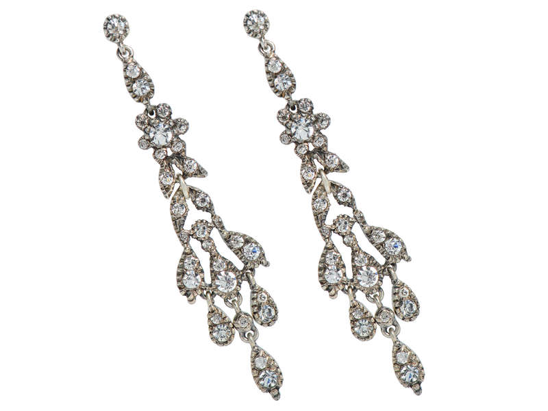 Night Magic - Paste Dangle Earrings in Sterling