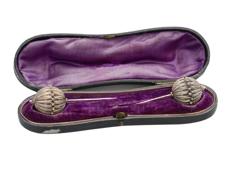 Puffs of Silver - Filigree Pins in Original Box
