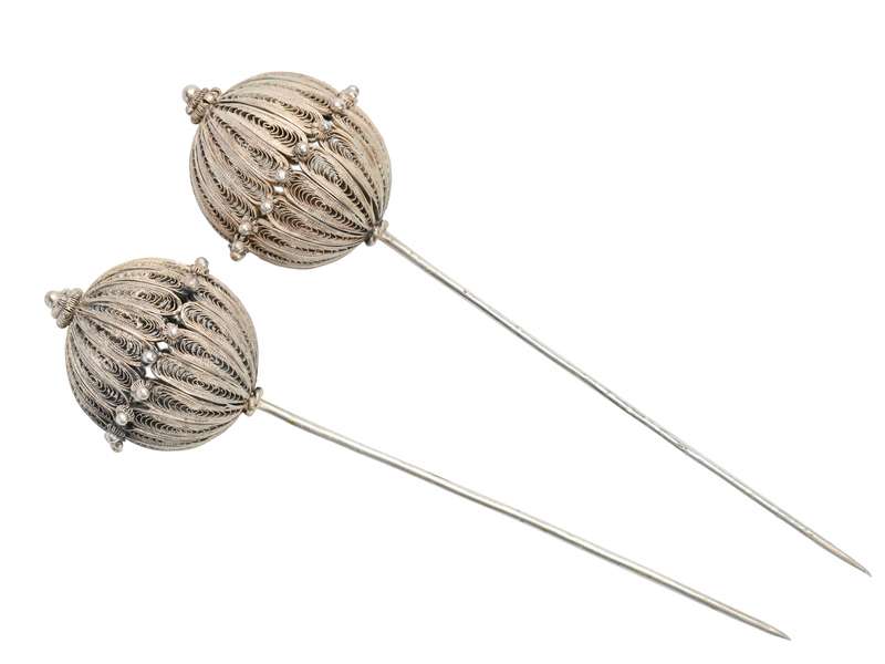 Puffs of Silver - Filigree Pins in Original Box