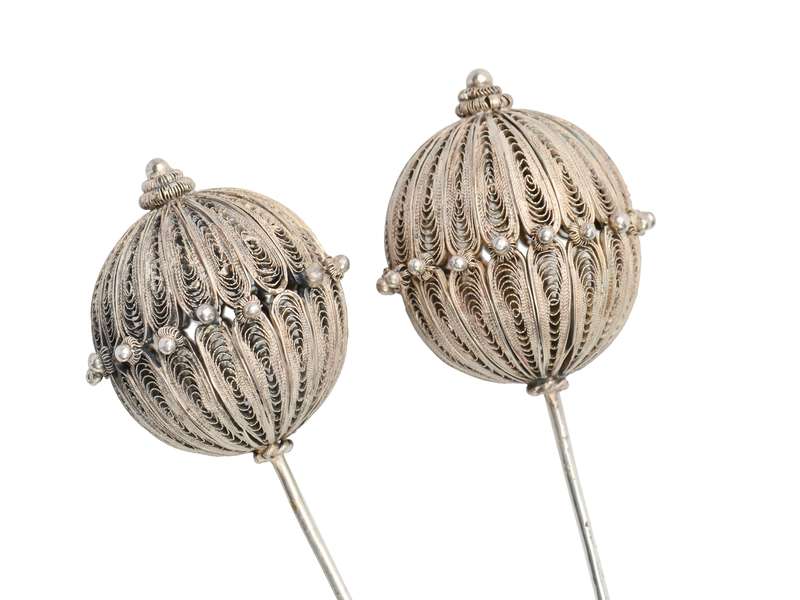 Puffs of Silver - Filigree Pins in Original Box