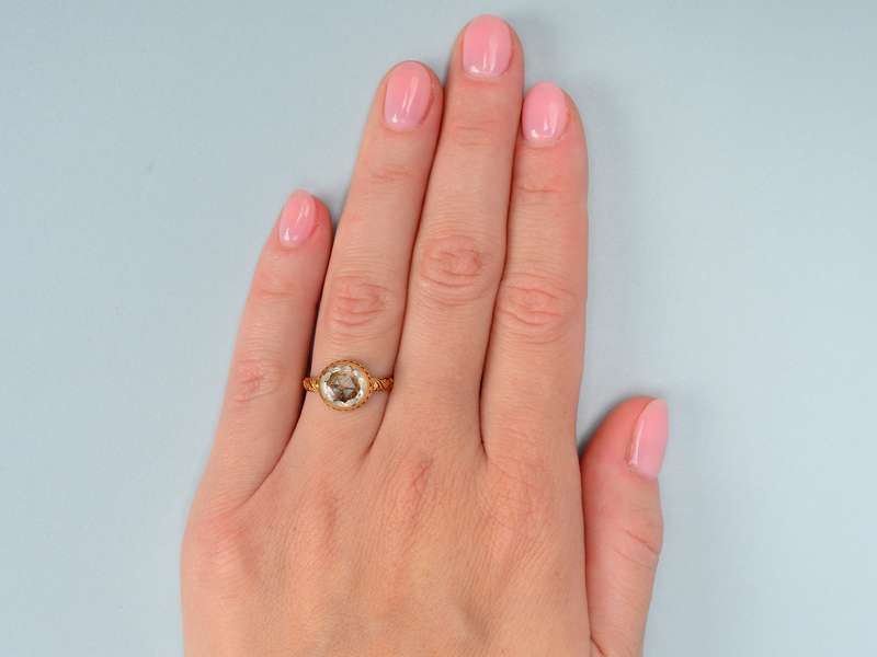 Rare 17th C. Antique Stuart Crystal Ring with Enamel