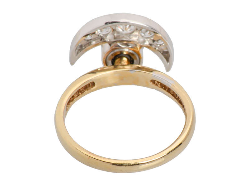 Vintage Large Teufel Motion Moon & Star Ring