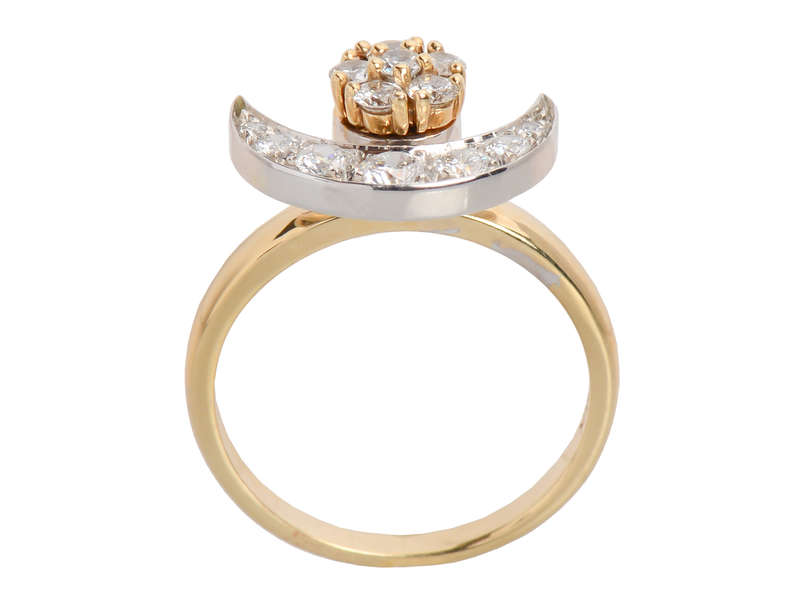 Vintage Large Teufel Motion Moon & Star Ring
