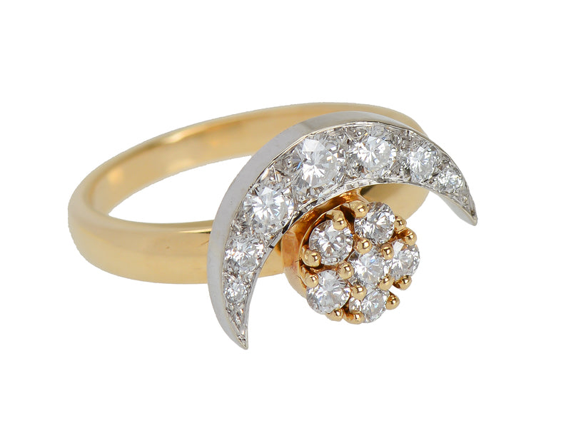 Signed Teufel Moon Star Diamond Motion Ring