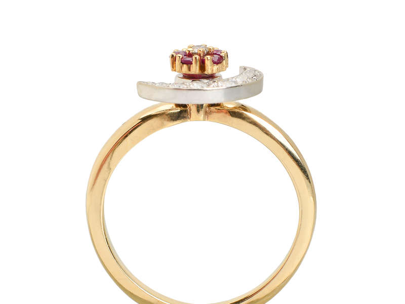 Teufel Motion Ring Ruby Diamond Moon Star