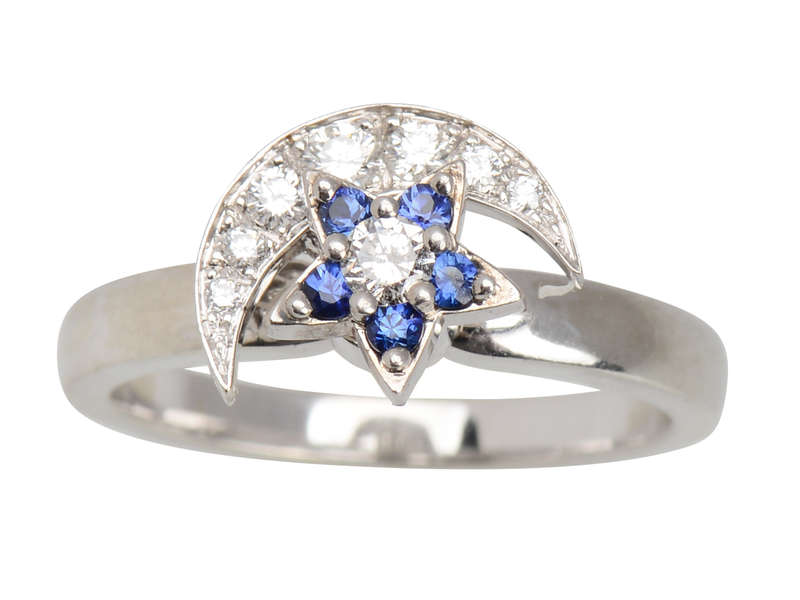 Teufel Sapphire Diamond Moon Star Motion Ring