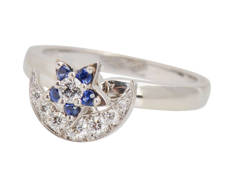 Teufel Sapphire Diamond Moon Star Motion Ring