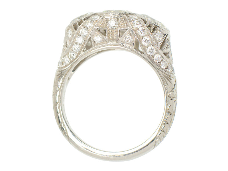 Outstanding Three Stone Diamond Trilogy Ring 2.89 C.