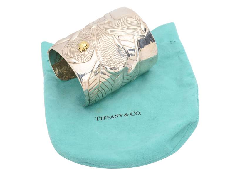 Tiffany & Co. Magnolia & Ladybug Silver Cuff