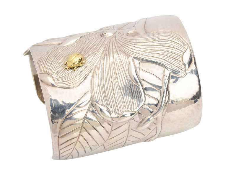 Tiffany & Co. Magnolia & Ladybug Silver Cuff