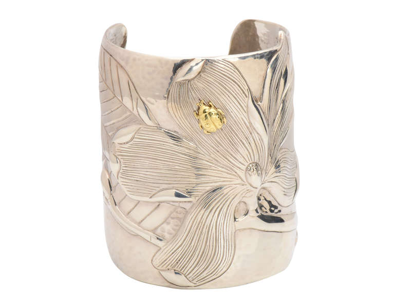 Tiffany & Co. Magnolia & Ladybug Silver Cuff