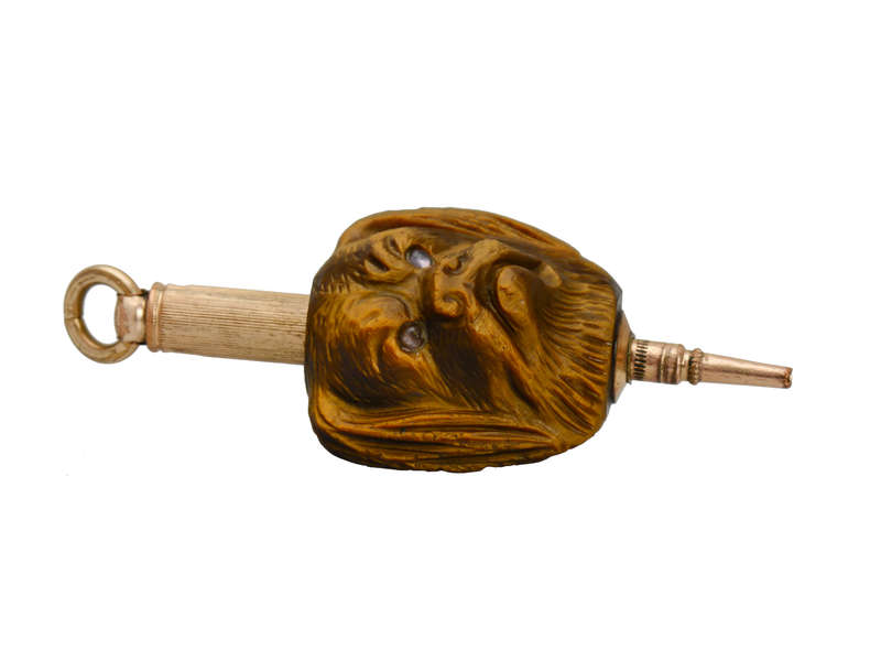 Tiger's Eye Carved Double Dog Mechanical Pencil