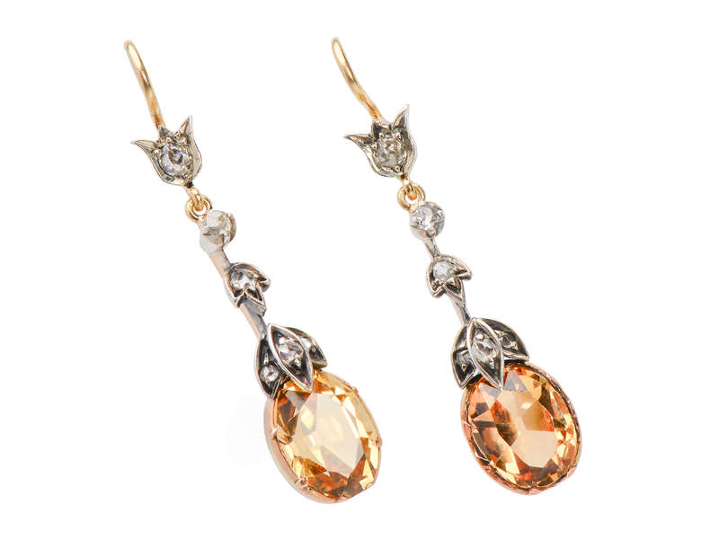 Precious Topaz Diamond Earrings