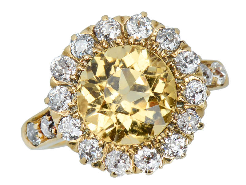 Antique Precious Topaz Cluster Ring
