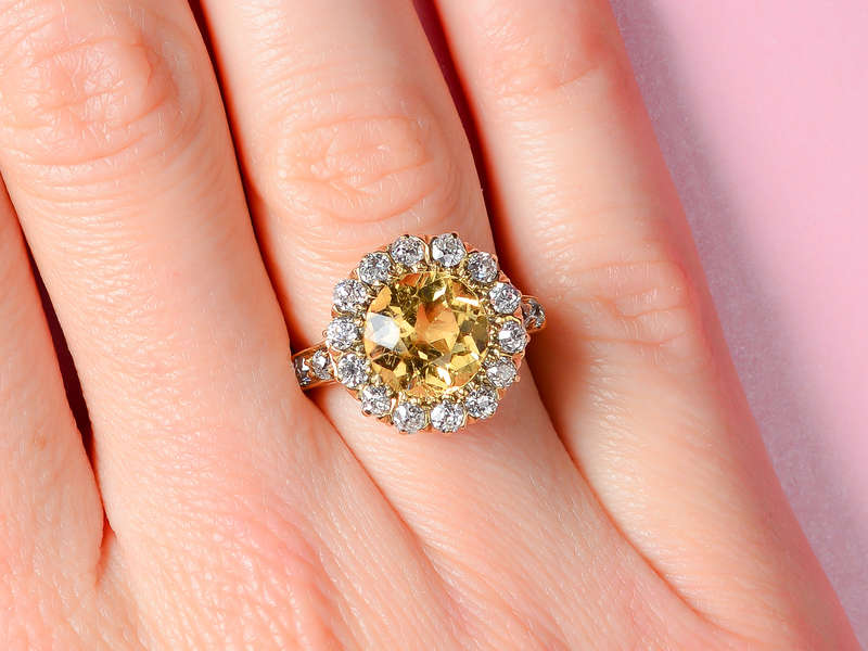
                      
                        Antique Precious Topaz Cluster Ring
                      
                    