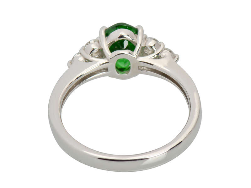 Tsavorite Garnet Platinum Diamond Ring