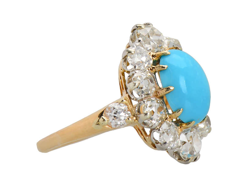 Victorian Splash - Turquoise Diamond Ring