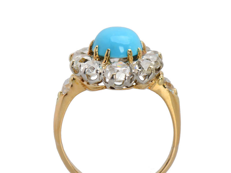 Victorian Splash - Turquoise Diamond Ring