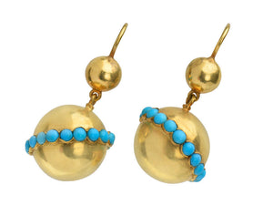 Victorian Turquoise & Gold Earrings