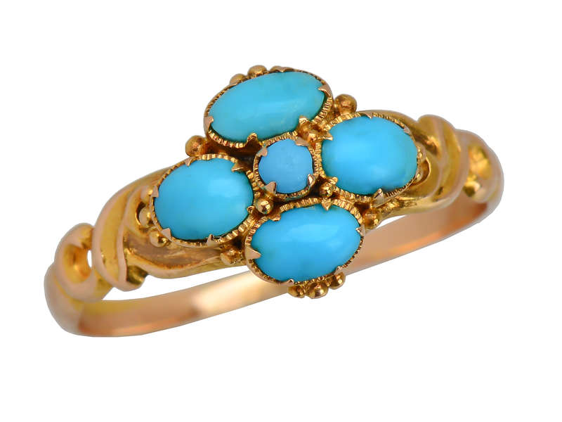 Victorian Persian Turquoise 15k Gold Ring